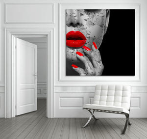 Gloss Red lip Canvas
